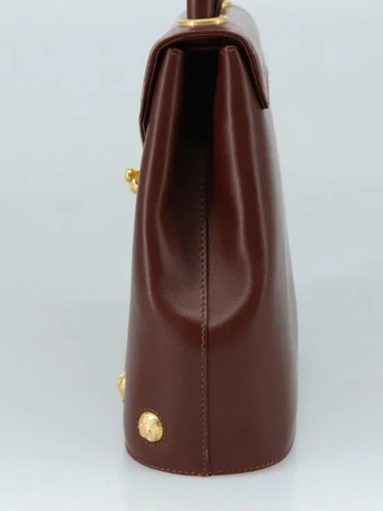 Salvatore Ferragamo Hand Bag Leather Brown Gold Auth mr885 - Picture 4 of 16